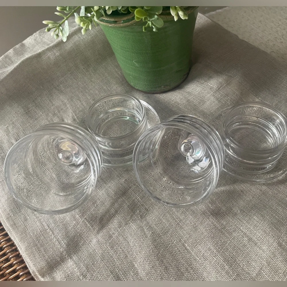 Individual Glass Butter Pat Covered Dish Cloche Single Serve Set of 2 - Picture 2 of 4